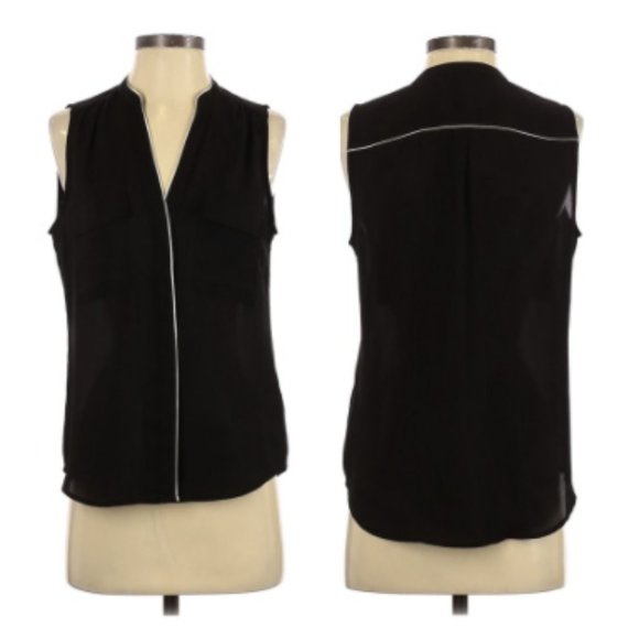 H&M Black Button-up Blouse: Size 8 - Picture 1 of 7